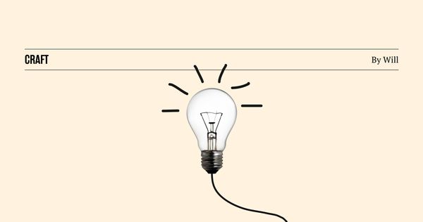 A lightbulb. Text reads "craft, by Will"