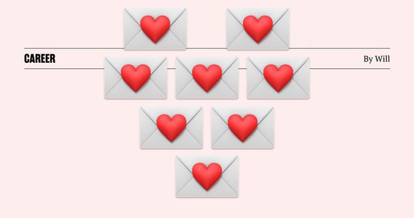the love letter emoji in the shape of a heart, text reads "Career, by Will"